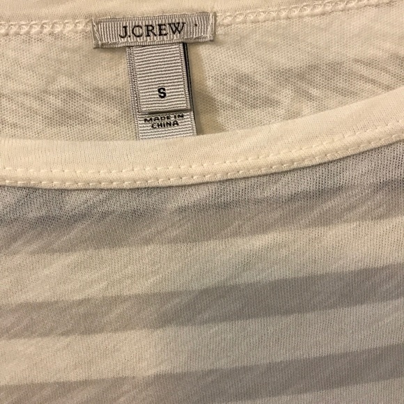 NWOT j.crow tan and grey stripes tee sz small - Picture 3 of 5